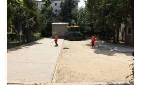 Primul strat de asfalt pe străzile Teiului și Gheorghe Magheru 17.08.2018