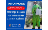 Primăria Municipiului Focșani, prin Direcția de Dezvoltare Servicii Publice, va efectua o acțiune de dezinsecție în parcuri pentru prevenirea atacului de căpușe 