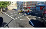 DDSP Focșani a realizat marcajele rutiere pe strada Arh Ion Mincu și parcarea din B-dul Unirii