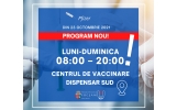 Centrul de vaccinare împotriva COVID-19, situat la Dispensarul Medical Sud din strada Revoluţiei nr. 12 Focşani are un nou program de funcționare